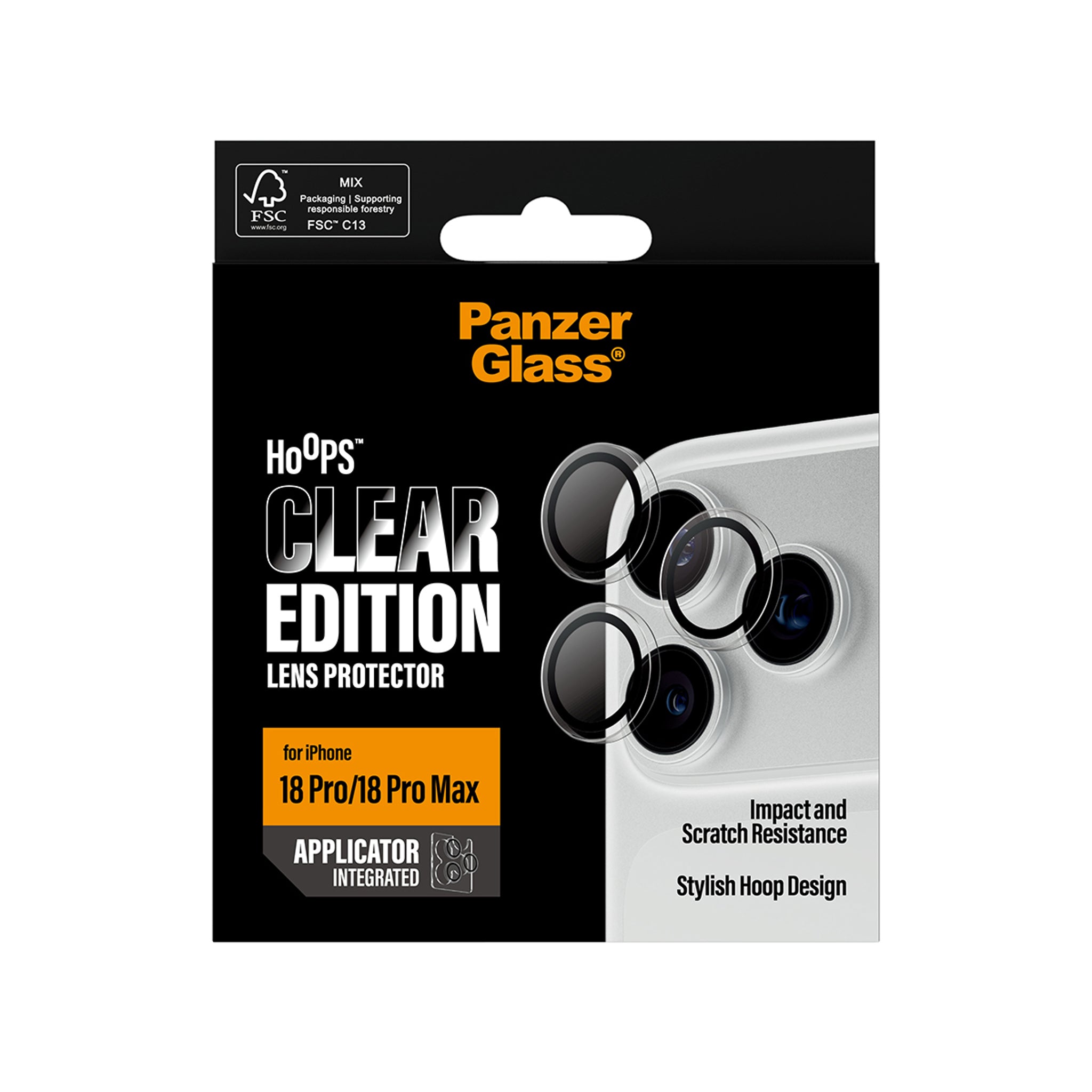 PanzerGlass® Hoops® Camera Lens Protector Transparent iPhone 18 Pro | 18 Pro Max